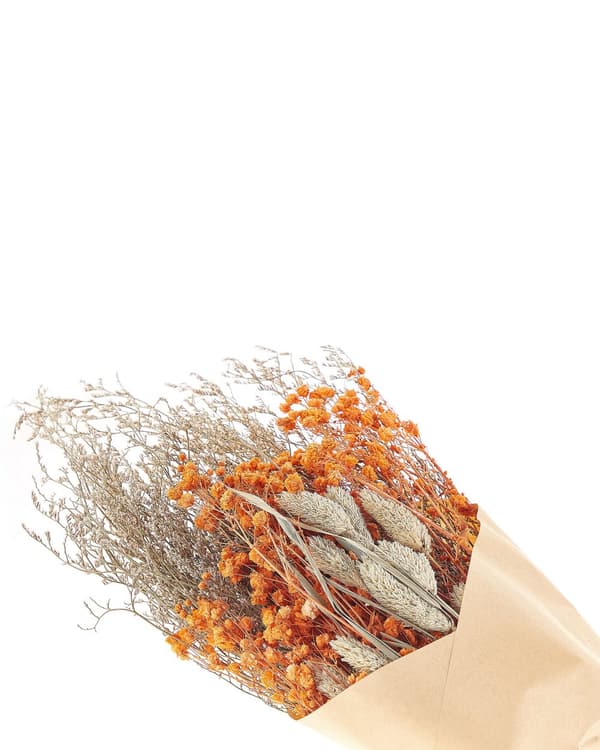 Evighedsbuket Orange Gul 65 cm Flot Boho Tørrede Blomster Buket til Gulvvase Bordpynt Stue Indretning Soveværelse Tilbehør