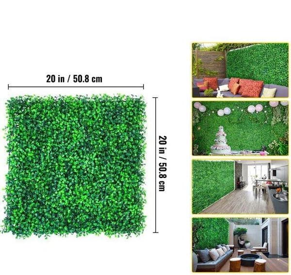12st 50cm x 50cm konstgjorda häckväxter, stabil panelbas, lätt att installera