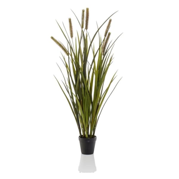 Emerald Konstväxt Cattails Grass i kruka 85 cm