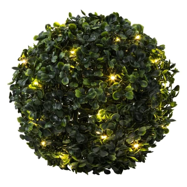 HI kugleformet buksbom med LED diameter 25 cm