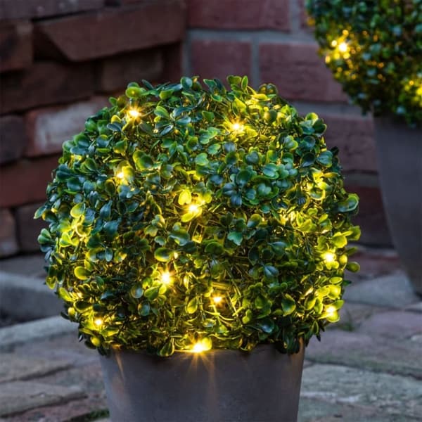 HI kugleformet buksbom med LED diameter 25 cm