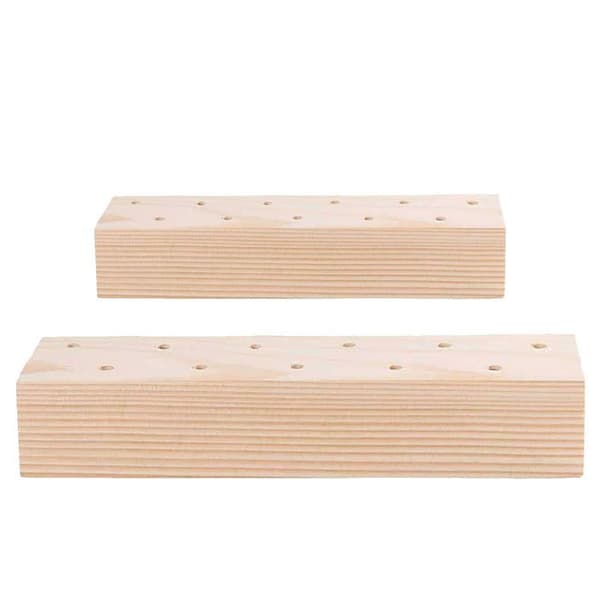 2 trästöd för torkade blommor - 21 x 4 x 5 cm