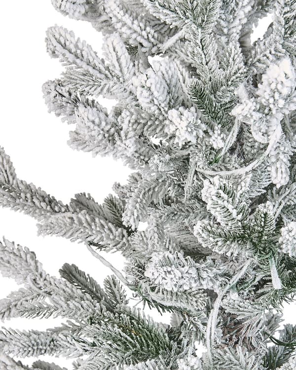 Kunstig juletræ Hvid Grøn Plastik 180 cm Snebestøvet LED Naturtro Juletræ Stue Julepynt Julesæson Inspiration Dekoration Indretning