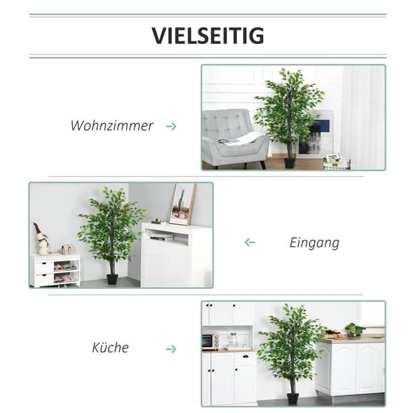 Rootz kunstige planter - Grøn - Pe, Pp, Cement - 7,87 cm x 7,87 cm x 57,08 cm