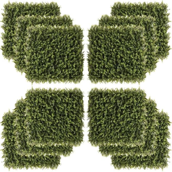 Rootz Kunstplante - Græsvægplade - Flydegræs - Havehegn - Altanhegn - Stuevægge - PE Plast - Grøn - 50 x 50 cm