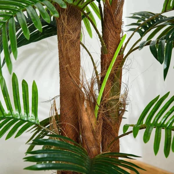 Rootz konstgjord palm - Dekorativ växt med 19 löv - Plantskolekruka - Falsk plast - Inomhus - Utomhus - Grönska - Hemma - Kontor - 120 cm