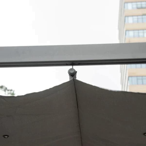 Rootz Pergola - Pergola Med Skjuttak - Aluminium - Polyester - Trädgård - Terrass - Balkong - Kolgrå - Mörkgrå - 300 x 300 x 223 cm