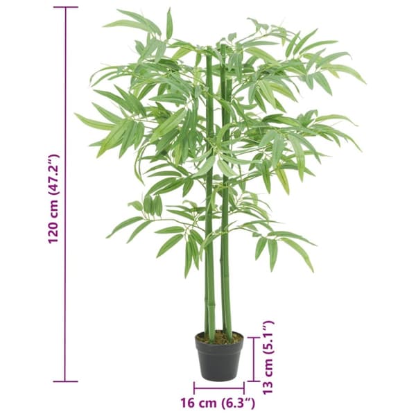 vidaXL Kunstig bambustre 384 blader 120 cm grønn
