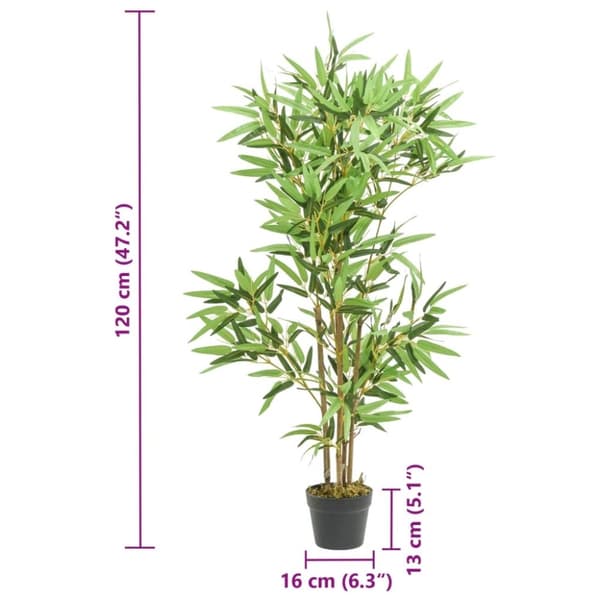 vidaXL Tekokasvi bambupuu 552 lehteä 120 cm vihreä