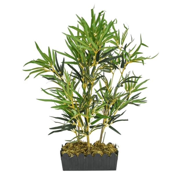 vidaXL Konstväxt bambu 368 blad 80 cm grön
