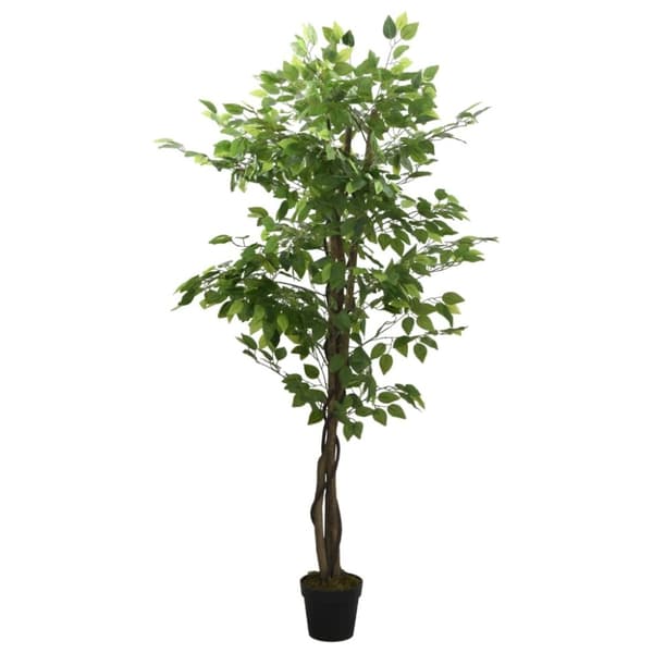 vidaXL Konstväxt fikusträd 630 blad 120 cm grön