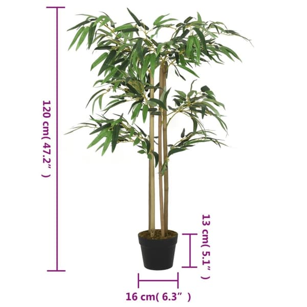 vidaXL Tekokasvi bambupuu 760 lehteä 120 cm vihreä