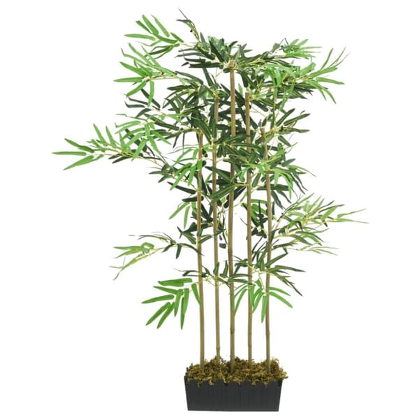 vidaXL Konstväxt bambu 730 blad 120 cm grön