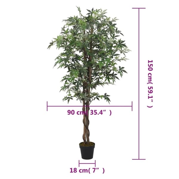 vidaXL Konstväxt lönnträd 504 blad 150 cm grön