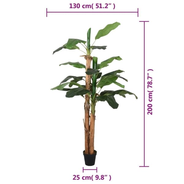 vidaXL kunstigt banantræ 22 blade 200 cm grøn