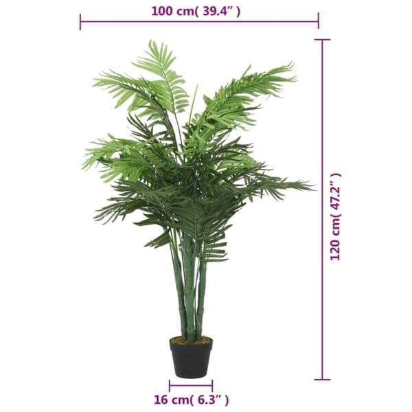 vidaXL kunstig palme 28 blade 120 cm grøn