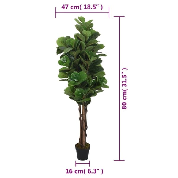 vidaXL kunstig violinfigen 96 blade 80 cm grøn