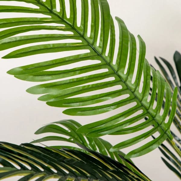 Rootz kunstig plante - kunstigt palmetræ - inklusive plantekasse - Grøn + sort - 19,5 cm x 19,5 cm x 150 cm