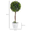 Miniatyrbillede 3 af 6: Roots sæt med 2 kunstige planter - inklusive plantekasse og kunstig mos - kunstige lavendelstilke - hvid + grøn + lilla - 24 cm x 24 cm x 60 cm