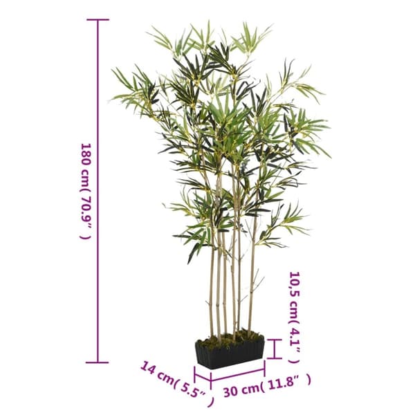 vidaXL Konstväxt bambu 1288 blad 180 cm grön