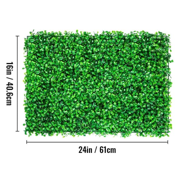 8st 61x40,6cm konstgjord växtväggdekoration, buxbom häckpaneler, högt simulerat utseende, 100% miljövänligt material, lättinstallerad