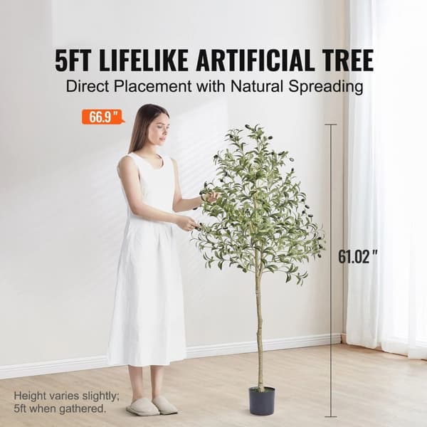 155cm högt realistiskt konstgjort olivträd, säkert PE-material, justerbar grendesign, lätt att montera och underhålla