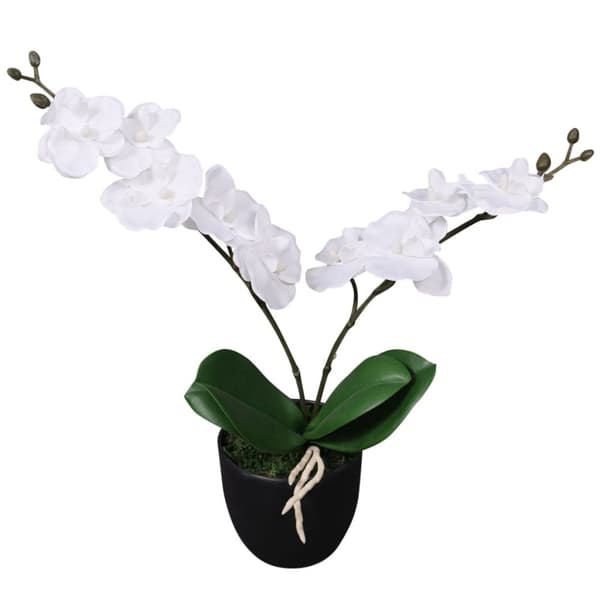 kunstig orkidépotteplante 30 cm hvid