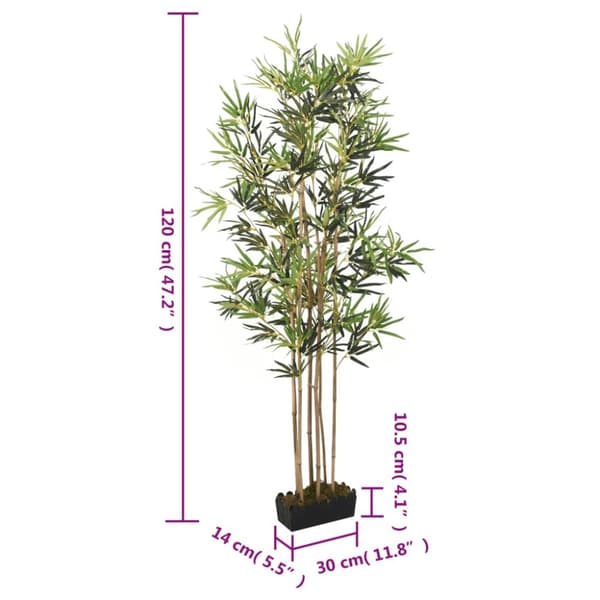 Konstväxt bambu 552 blad 120 cm grön