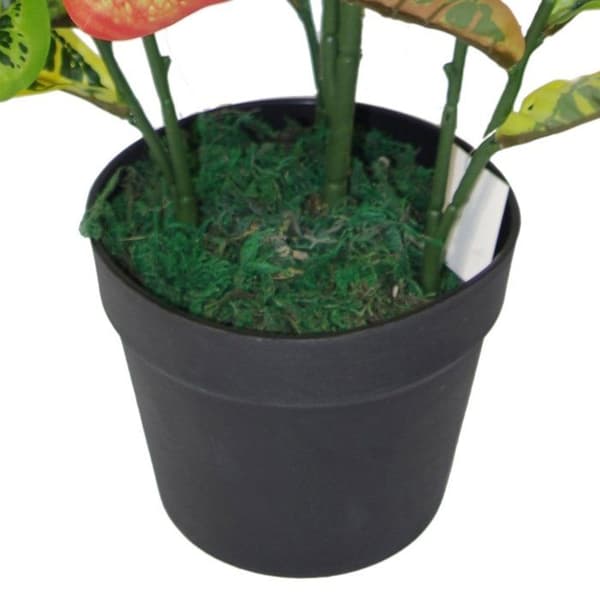 Leaf - LEAF-7083 - Multicolored Artificiell Codiaeum Leaf Home Svart Plastkruka Stor modell 90 cm