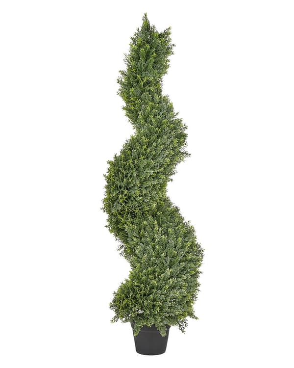Tekokasvi puksipuu spiraali vihreä mustassa ruukussa 126 cm muovi käsintehty perinteinen