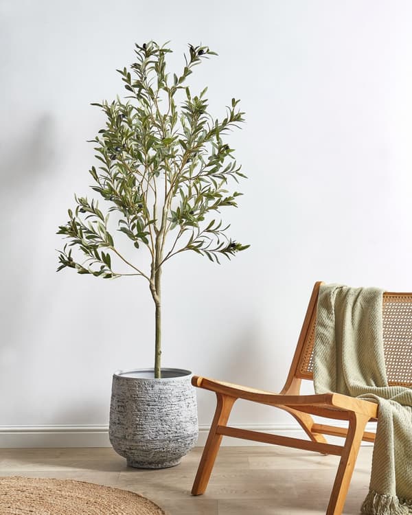 Kunstig Potteplante Oliventre Grønn Svart Plast 153 cm Dekorativt Tilbehør Innendørs
