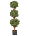 Miniatyrbilde 1 av 5: Kunstig Potteplante Buxus-kule Grønn Plastblad Materiale Massiv Trestamme 120 cm Dekorativt Innendørs Utendørs Hagetilbehør