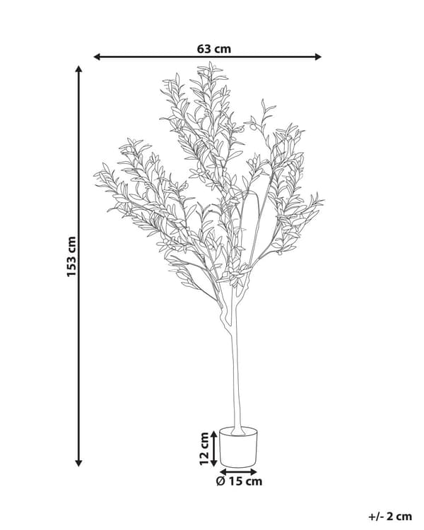 Kunstig Plante Plastik 153 cm Fake Oliventræ Dekorativ Tilbehør Naturtro Falsk Potteplante Indretning Gulvplante