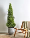 Miniatyrbillede 4 af 6: Kunstig Plante Plastik 153 cm Fake Cedertræ Dekorativ Tilbehør Naturtro Falsk Potteplante Indretning Gulvplante