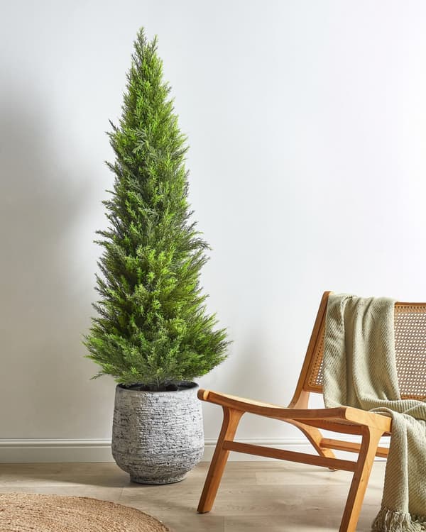 Kunstig Plante Plastik 153 cm Fake Cedertræ Dekorativ Tilbehør Naturtro Falsk Potteplante Indretning Gulvplante