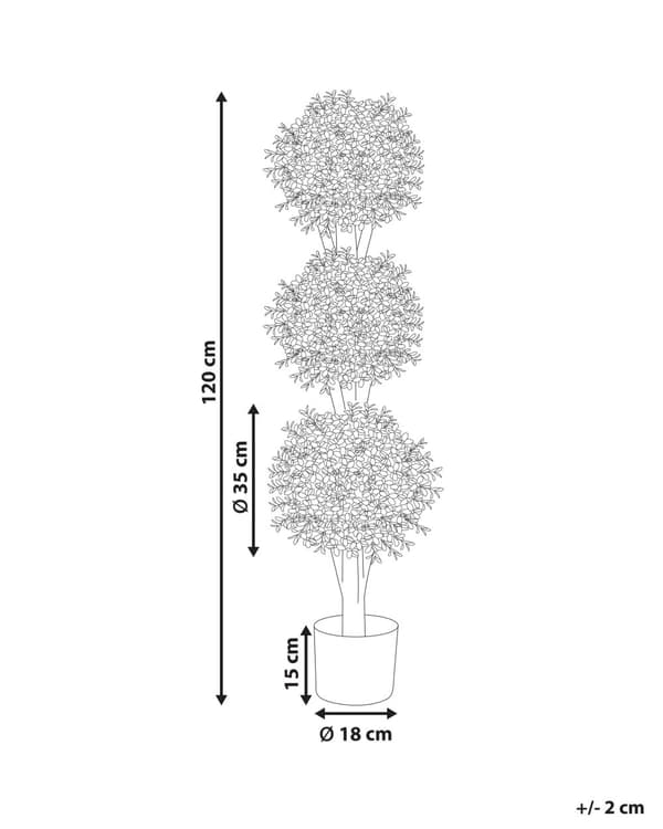 Kunstig Plante Plastik 120 cm Fake Buksbom Kugle Dekorativ Tilbehør Naturtro Falsk Potteplante Indretning Gulvplante
