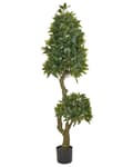 Miniatyrbillede 1 af 5: Kunstig plante i krukke laurbærgrøn og sort 160 cm dekoration interiørtilbehør stue opholdsrum værelse