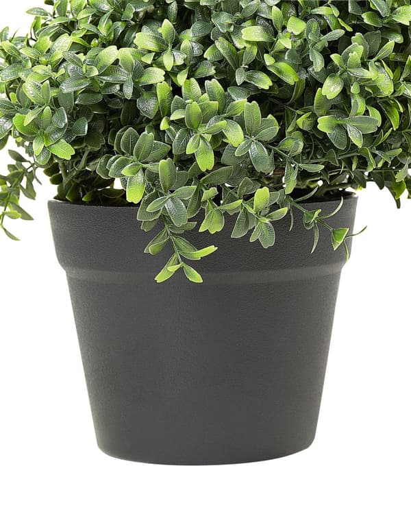 Kunstig plante i potte træ spiralform grøn plastik nåle metalstruktur 98 cm interiør eksteriør havedekoration
