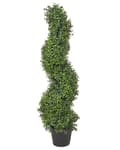Miniatyrbillede 1 af 6: Kunstig plante i potte træ spiralform grøn plastik nåle metalstruktur 98 cm interiør eksteriør havedekoration