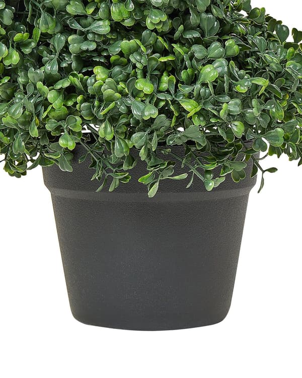 Kunstig plante i potte træ spiralform grøn plastik nåle metalstruktur 120 cm interiør eksteriør havedekoration