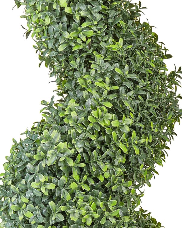 Kunstig plante i potte træ spiralform grøn plastik nåle metalstruktur 158 cm interiør eksteriør havedekoration