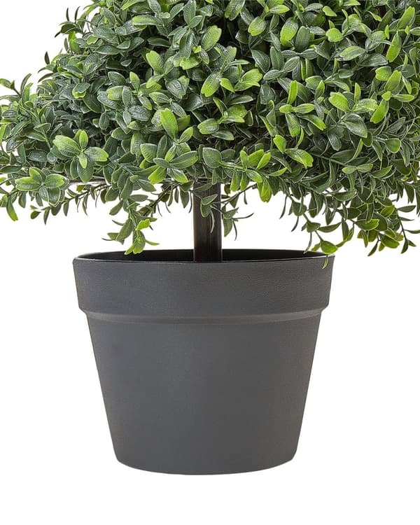 Kunstig plante i potte træ spiralform grøn plastik nåle metalstruktur 158 cm interiør eksteriør havedekoration
