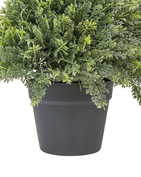 Kunstig plante i potte træ spiralform grøn plastik nåle metalstruktur 126 cm interiør eksteriør havedekoration
