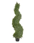 Miniatyrbillede 1 af 6: Kunstig plante i potte træ spiralform grøn plastik nåle metalstruktur 126 cm interiør eksteriør havedekoration