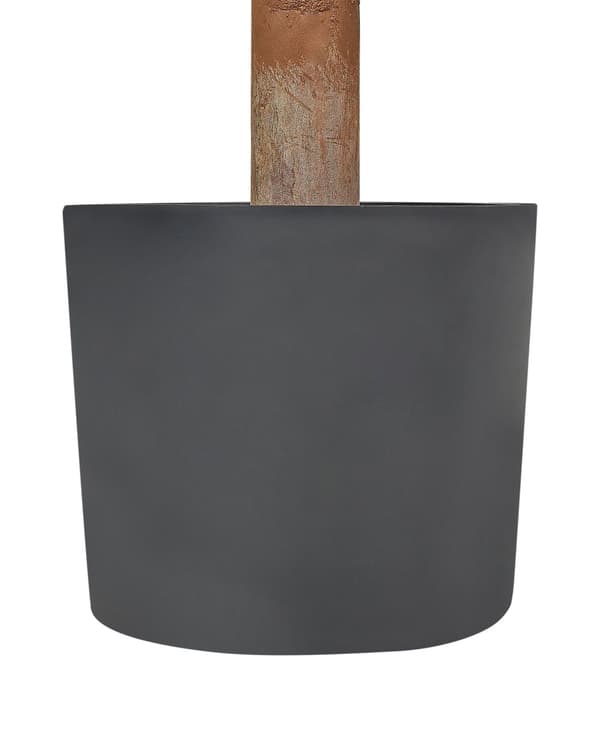 Konstgjord krukväxt Buxus bollträd grönt plastblad material massiv trästam 154 cm dekorativt inomhus utomhus trädgårdstillbehör