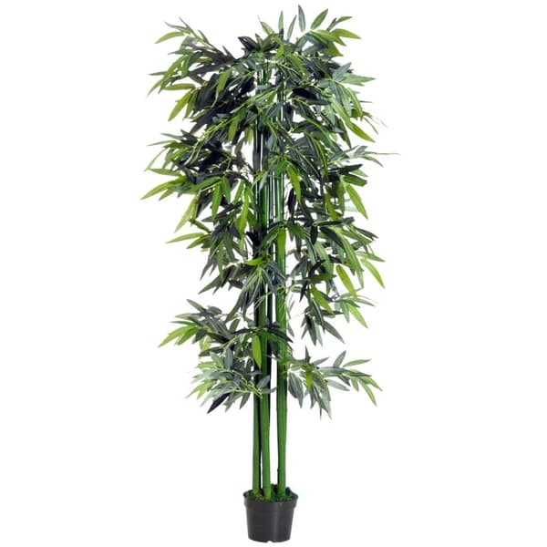 Rootz konstgjord växt - konstgjord bambu - konstgjord bambu trädplanta - hem - kontor - grön + svart - 20cm x 20cm x 180cm