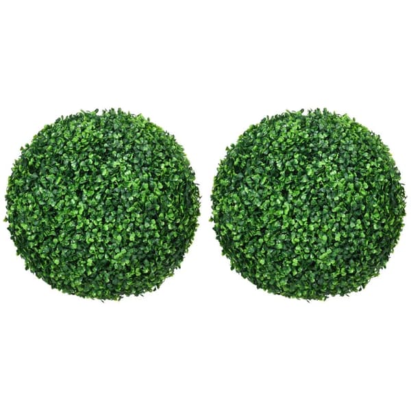 Rootz konstgjorda växter - Set med 2 boxträd - Rund - Buxbomboll - Hemma - Kontor - Grön - 40 cm x 40 cm x 40 cm