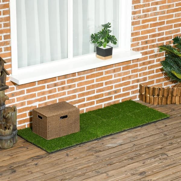 Rootz konstgräs - naturtrogen - Dräneringsfunktion - 25 mm höjd - Set med 10 - UV-beständighet - Grön - 30x30 cm