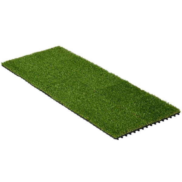 Rootz kunstgræs - Naturtro - Dræningsfunktion - 25 mm Højde - Sæt med 10 - UV-modstand - Grøn - 30x30 cm