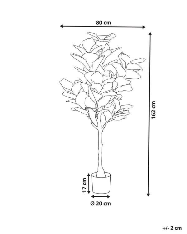 Kunstig Potteplante Grønn og Svart Syntetisk Materiale 162 cm Fikentre Dekorativt Innendørs Tilbehør